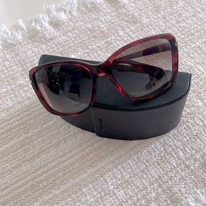 Prada Sunglasses Burgundy Square